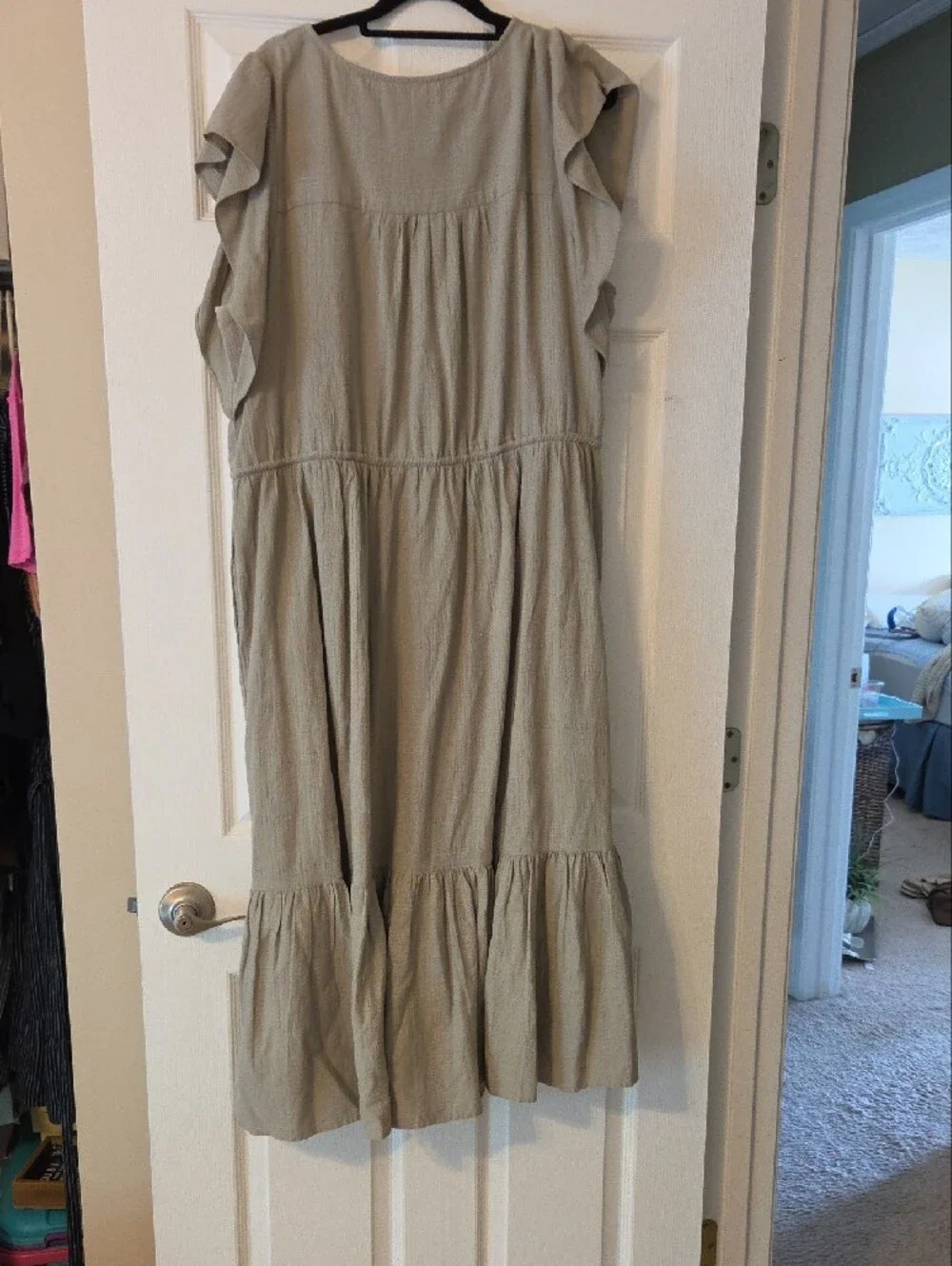 Lucky Brand Light Sage Midi Dress - Sleeveless Button Front